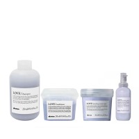 Набір Davines Love Lovely Smoothing шампунь, кондиціонер, маска і сироватка для розгладжування волосся 250/250/250/150 мл