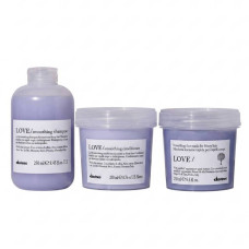 Набір Davines Love Lovely Smoothing шампунь, кондиціонер та маска для розгладження волосся, 3х250 мл