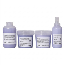 Набір Davines Love Lovely Smoothing шампунь, кондиціонер, маска і сироватка для розгладжування волосся 3x250+150 мл