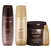 Набор Olorchee Nourshing Moisture QUAD-1 шампунь, кондиционер, маска, крем для питания и восстановления волос 2х300+500+80 мл