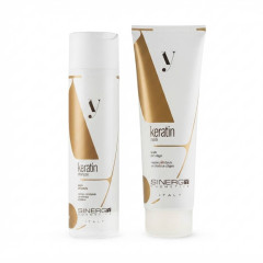 Набір Sinergy Keratin DUO М1 шампунь і маска для пошкодженого волосся з кератином, 2x250 мл
