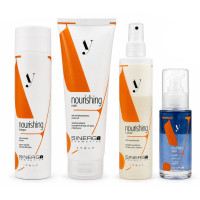 Набор Sinergy Nourishing QUATRO М шампунь, маска, спрей и флюид для сухих и повреждённых волос, 2×250+200+60 мл