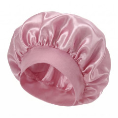 Satin Bonnet Нічна атласна шапочка для сну на резинці, рожева