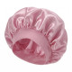 Satin Bonnet Нічна атласна шапочка для сну на резинці, рожева