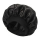 Satin Bonnet Нічна атласна шапочка для сну на резинці, чорна