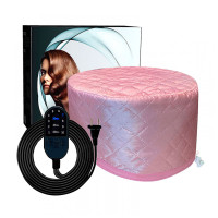 Електрична термошапка сушуар Happy Hair Lux Spa Cap для масок, ламінування і лікування волосся рожева