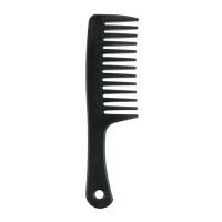 Гребень для волос с ручкой и широкими зубцами Wide Tooth Comb пластиковый, 25 см черный