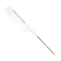 Расческа Toni&Guy Carbon 06400 Antistatic тонкая карбоновая антистатическая с металлическим кончиком 23 см белая