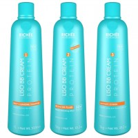 Набір нанопластики для волосся Richée Liso BB Cream Protein, 3х1000 мл