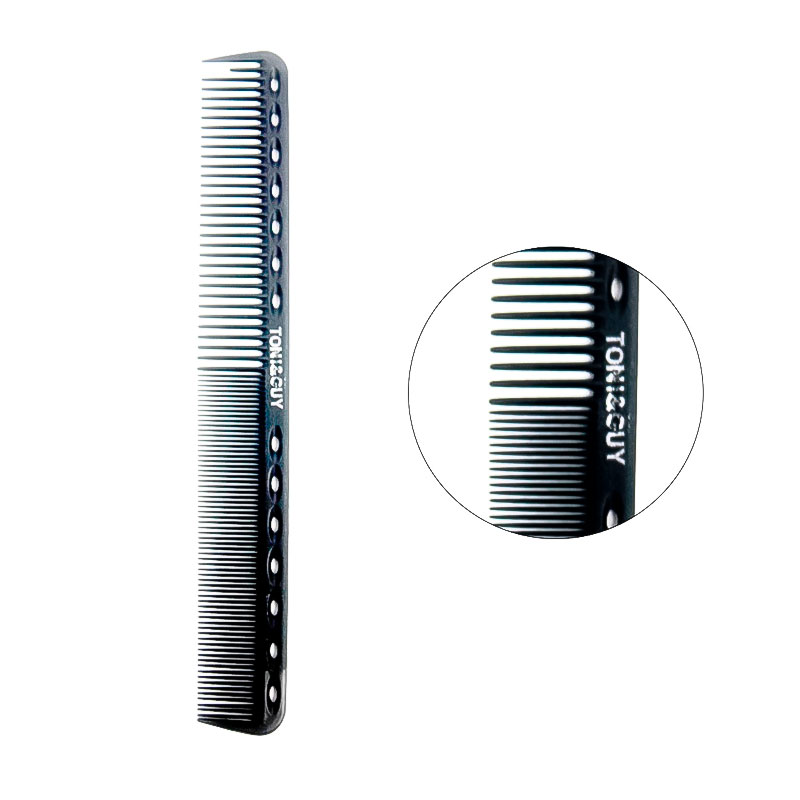 Гребень-планка Toni&Guy 06416 для стрижки и тушевки волос комбинированный антистатический 18 см черный