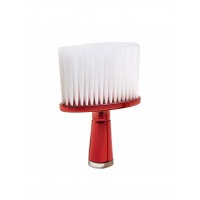 Щетка-сметка волос после стрижки для парикмахера барбера, овал, белая щетина красная