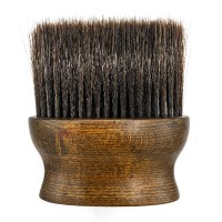 Щетка-сметка волос с шеи после стрижки Barber-5 для парикмахера барбера овал деревянная ручка натуральная щетина 12х13.5 см
