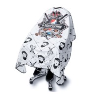 Перукарська накидка пеньюар для клієнта Barbershop Lantern водостійкий нейлон, 140х160 см білий