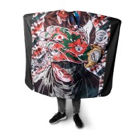 Перукарська накидка пеньюар для клієнта Barber Flower Hand водостійкий нейлон, 140х160 см чорний