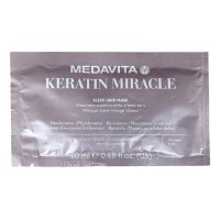 Розгладжуюча маска Medavita Keratin Miracle Sleek Hair Mask для пухнастого та неслухняного волосся, пробник саше 20 мл