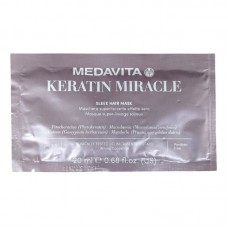 Розгладжуюча маска Medavita Keratin Miracle Sleek Hair Mask для пухнастого та неслухняного волосся, пробник саше 20 мл