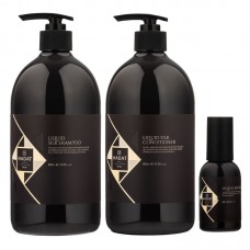 Набір "Рідкий Шовк" Hadat Liquid Silk TRIO шампунь, кондиціонер, олія для відновлення блиску та гладкості волосся 2х800/60 мл