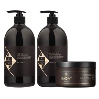 Набор "Жидкий Шелк" Hadat Liquid Silk TRIO шампунь, кондиционер, маска для восстановления блеска и гладкости волос 2х800/300мл