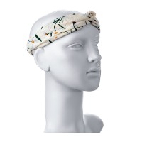 Косметическая повязка-бандана с узелком разноцветная для волос, молочная