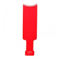 Лопатка-гребінець планшет із зубцями для фарбування, мелірування та балаяжу волосся T&G 26 см червона