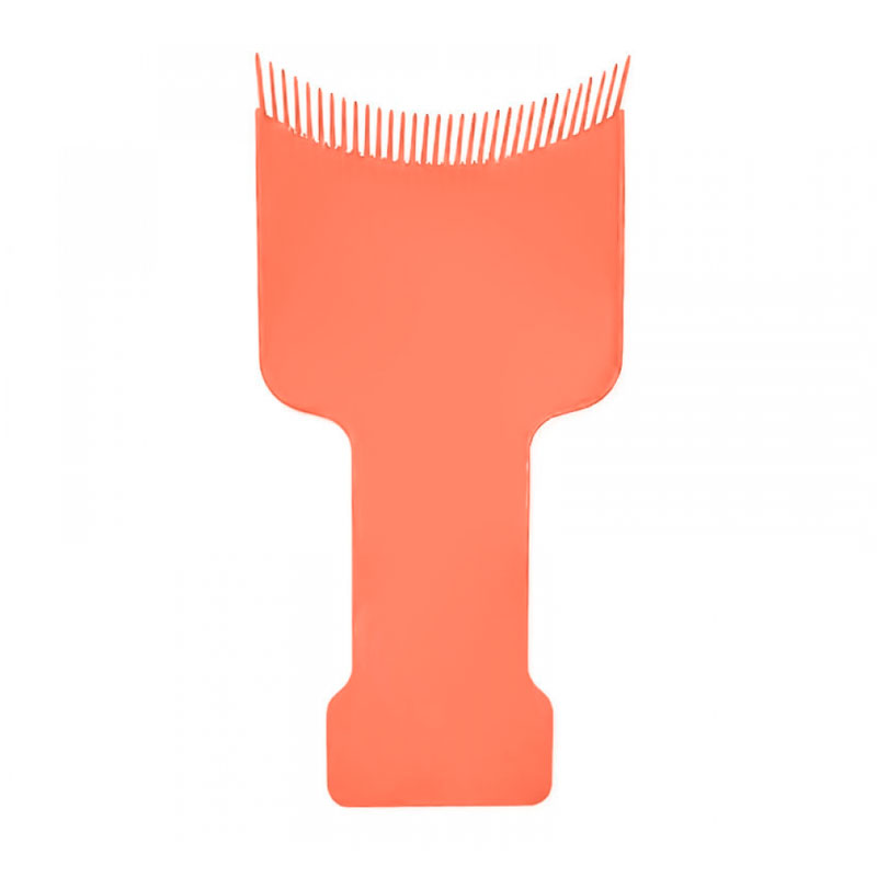 Лопатка-расческа планшет с зубцами для окрашивания, мелирования и балаяжа волос T&G, 19 см розовая