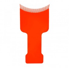 Лопатка-гребінець планшет із зубцями для фарбування, мелірування та балаяжу волосся T&G, 19 см червона