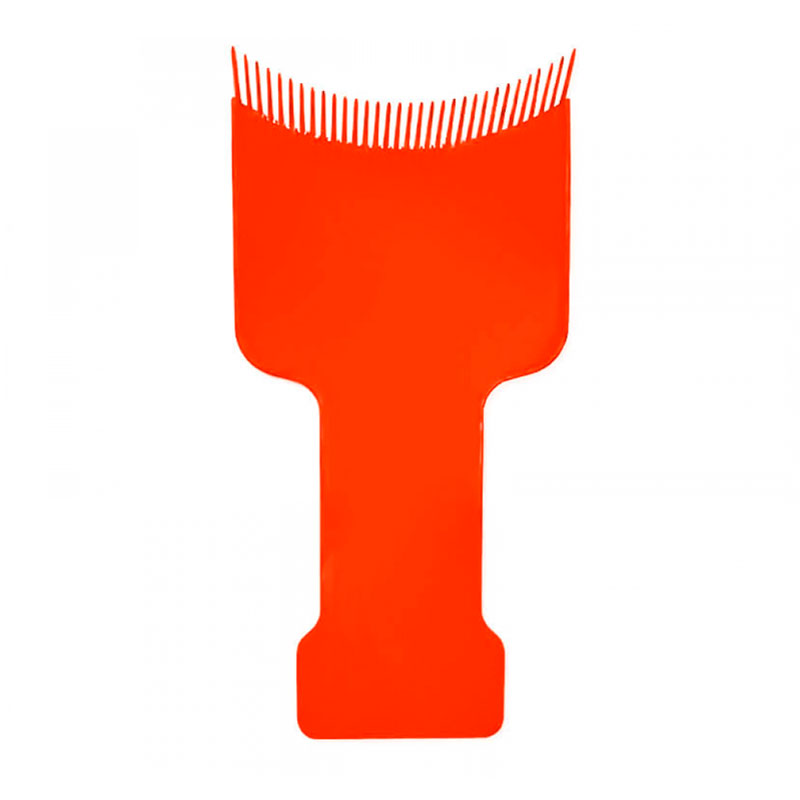 Лопатка-расческа планшет с зубцами для окрашивания, мелирования и балаяжа волос T&G, 19 см красная