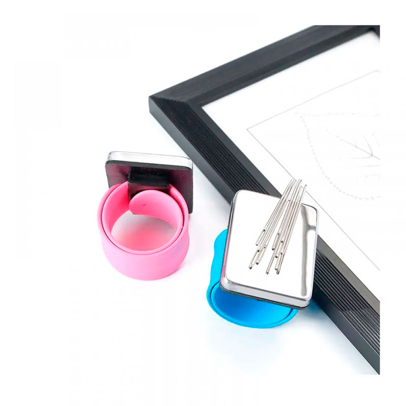 Перукарський магнітний браслет-тримач для заколок, невидимок квадрат блакитний