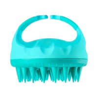 Щітка-масажер для миття шкіри голови полімерний із силіконовими зубцями, зелена