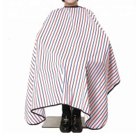 Перукарська накидка-пеньюар для клієнта барберська поліестер розмір 140х160 см з червоними та синіми смугами