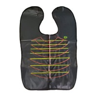 Коротка перукарська накидка-пеньюар для стрижки чорна