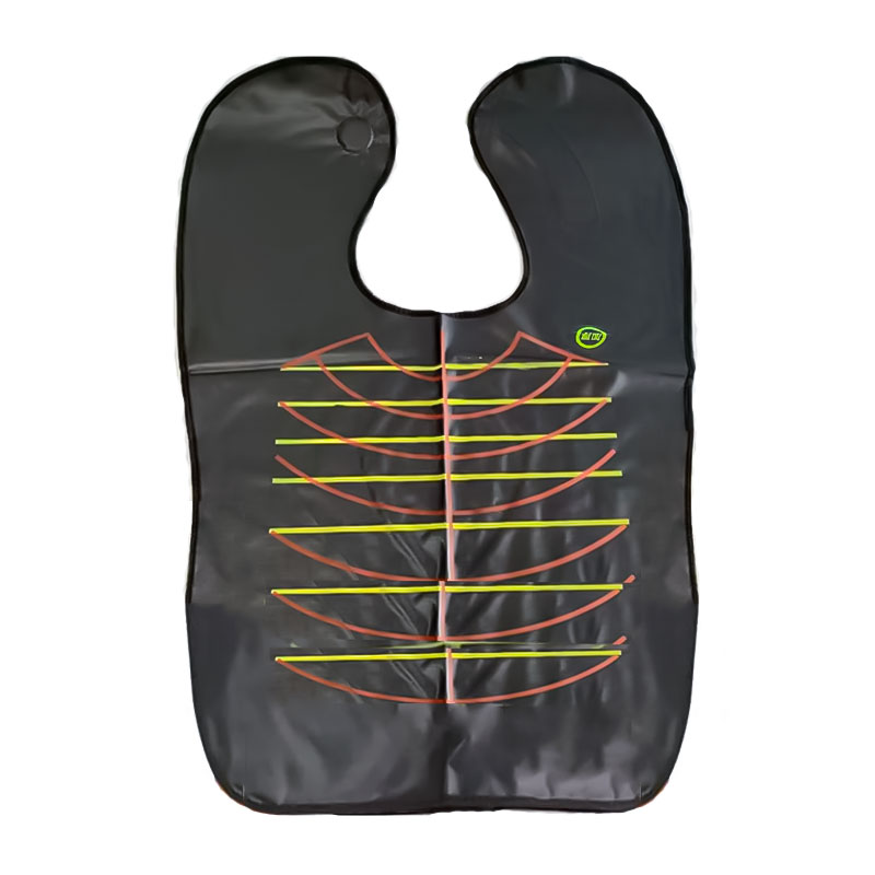 Коротка перукарська накидка-пеньюар для стрижки чорна