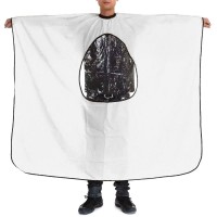 Парикмахерский пеньюар-накидка для клиента с окошком для телефона белый