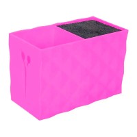 Настільна підставка-тримач для перукарського інструменту, ножиць подвійна рожева