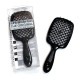 Janeke Продувная широкая расческа для укладки волос и сушки феном Superbrush Plus Hollow Comb черная с черными зубчиками