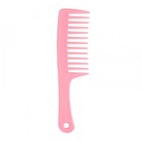 Гребінь для волосся з ручкою та широкими зубцями Wide Tooth Comb пластиковий, 25 см рожевий