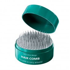 Компактний гребінець-масажер для волосся Pocket Hair Brush кишеньковий круглий зелений