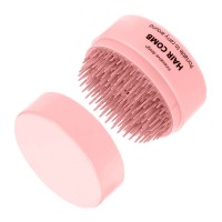 Компактний гребінець-масажер для волосся Pocket Hair Brush кишеньковий круглий рожевий
