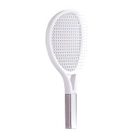 Продувная массажная щетка-браш Tennis Style Hair Brush для всех типов волос ультрамягкая белая