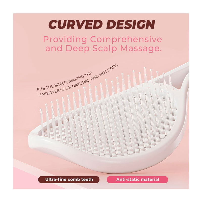 Продувная массажная щетка-браш Tennis Style Hair Brush для всех типов волос ультрамягкая белая