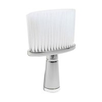 Щітка змітка волосся після стрижки для перукаря барбера, овал, біла щетина срібляста