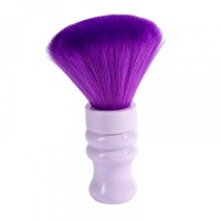 Щітка-змітка волосся з шиї після стрижки для перукаря барбера, кругла щетина, 150 мм фіолетова