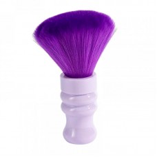Щітка-змітка волосся з шиї після стрижки для перукаря барбера, кругла щетина, 150 мм фіолетова