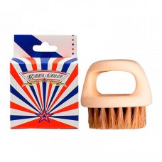 Щітка для фейду, бороди кастет Barber Finger Brush для барбера, перукаря кругла бежева
