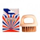 Щітка для фейду, бороди кастет Barber Finger Brush для барбера, перукаря кругла бежева