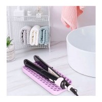 Термостійкий килимок силіконовий Соти для прасочки, плойки, гарячих інструментів (PK5), 21х10 см бузковий