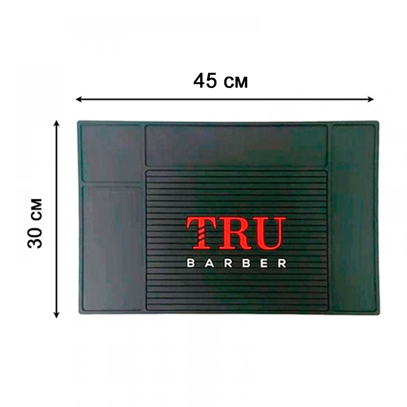 Професійний килимок TRU BARBER для перукарських інструментів, плойки, прасочки, 45х30 см 