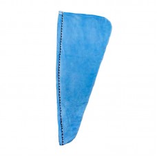 Рушник-тюрбан (чалма) для сушіння волосся з пухнастої мікрофібри (D-2), 62x25 см синій