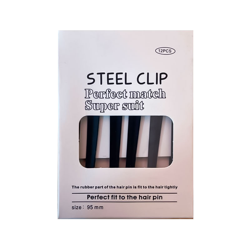 Затискачі-шпильки для стрижки волосся пробірні Качка металеві 10,5 см чорні 6 шт