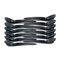 Затискачі-шпильки для стрижки волосся пробірні Качка металеві 10,5 см чорні 12 шт